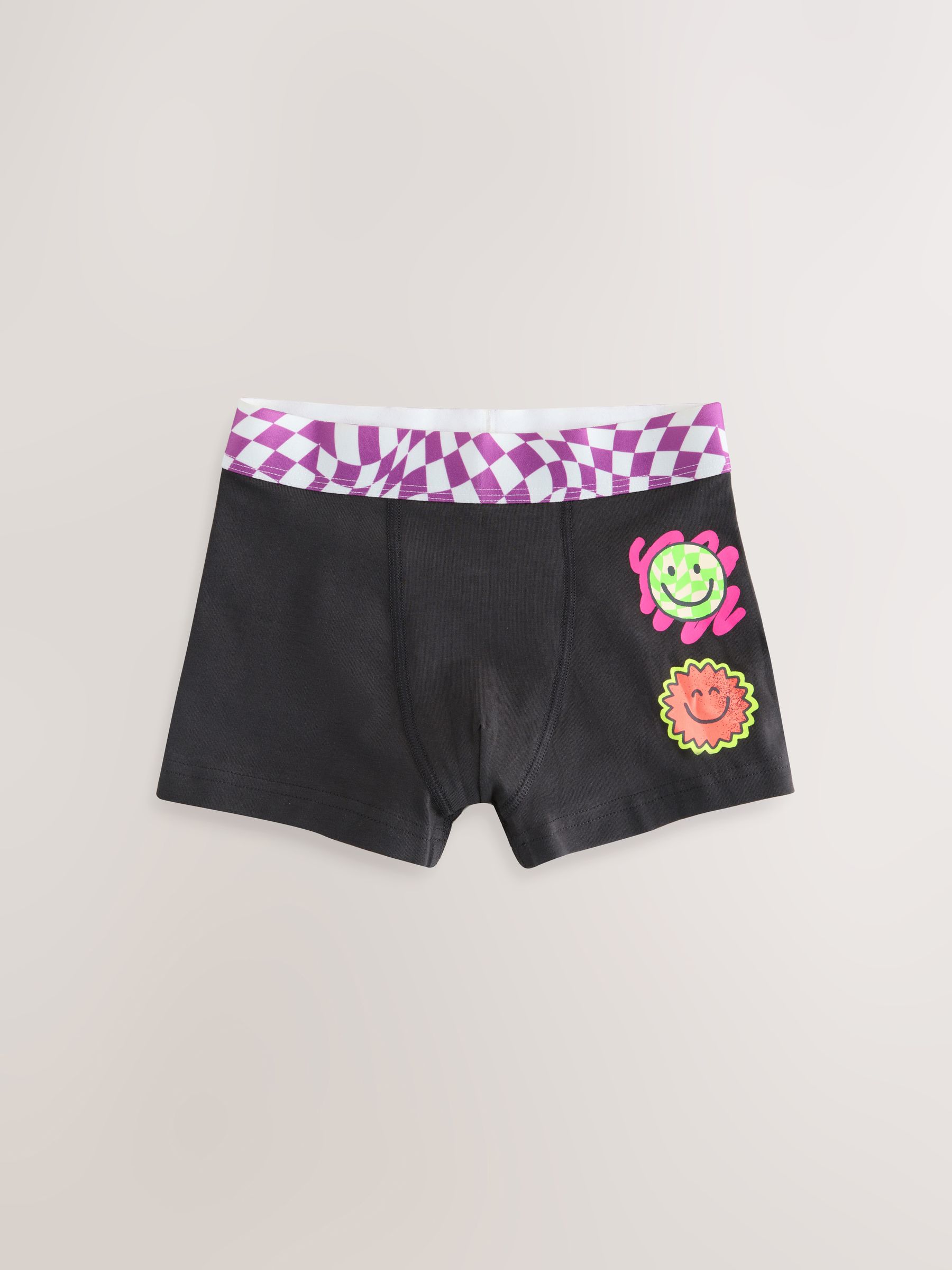 Meerkleurig dambordmotief - Verpakking van 5 trunks met motief (1,5-16jr)