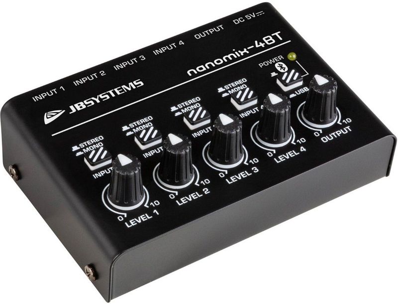 JB Systems - NANOMIX-4BT - 4-kanaals Mixer - Audio-interface - Bluetooth-ontvanger