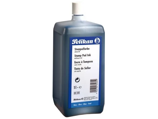 Pelikan stempelfarve uden olie blå 1000 ml med tud