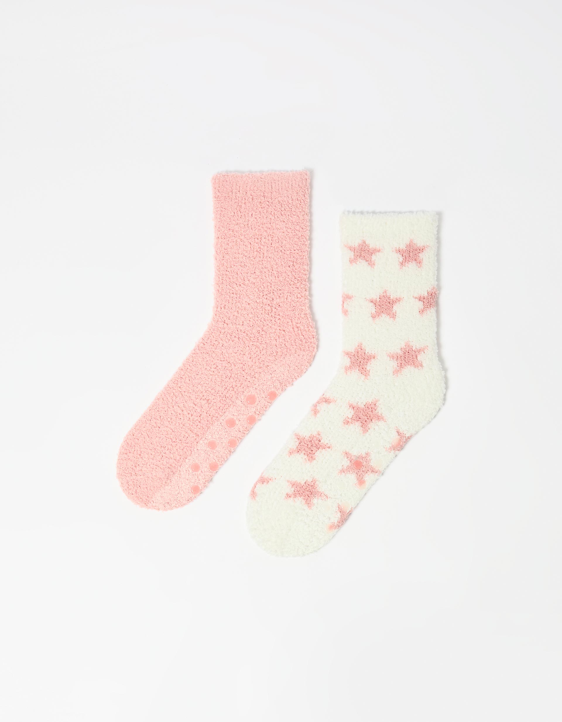 Pack 2 Pares de Meias Antiderrapantes, Mulher, Branco