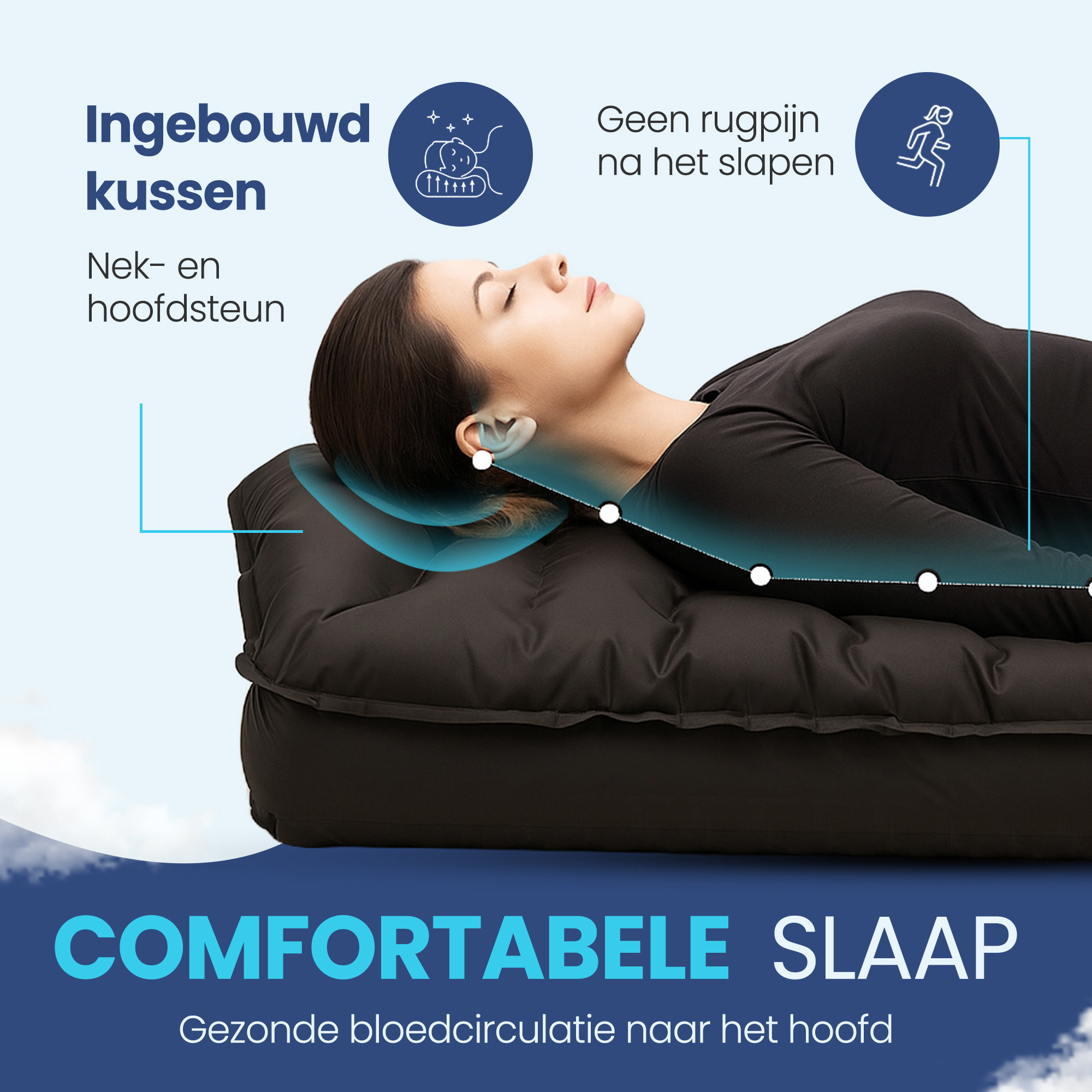 FLOAT Nomadic 2 persoons slaapmat met voetpomp