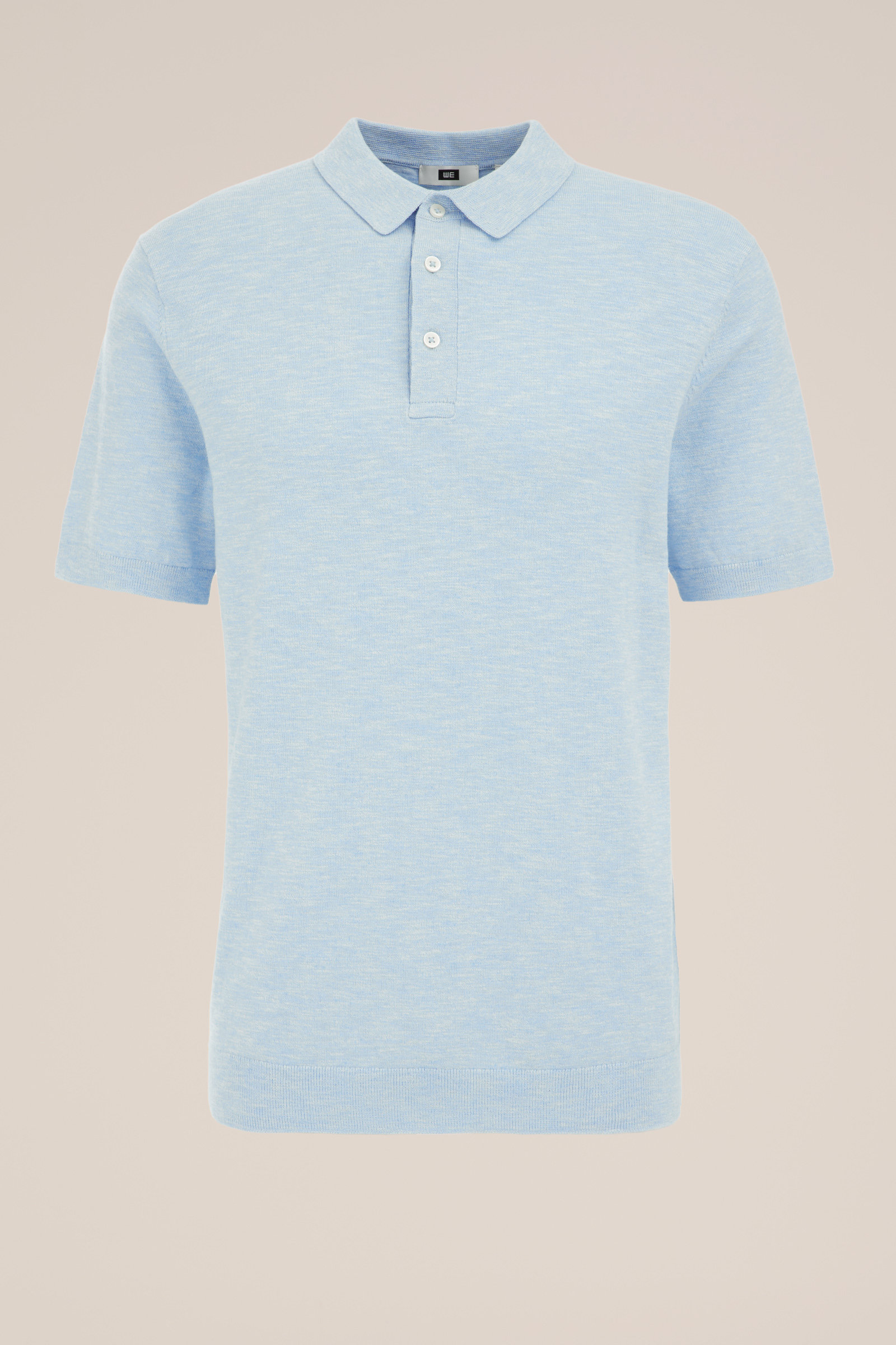 fijngebreide polo WE Fashion Lichtblauw