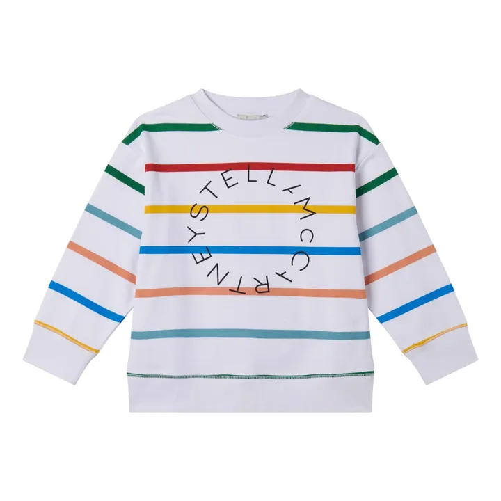 Stella McCartney Kids Sweat Stella Rayé | Blanc