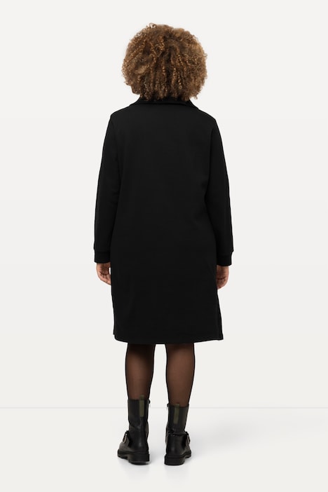 Sweatkleid, Troyerkragen, Reißverschluss, Langarm