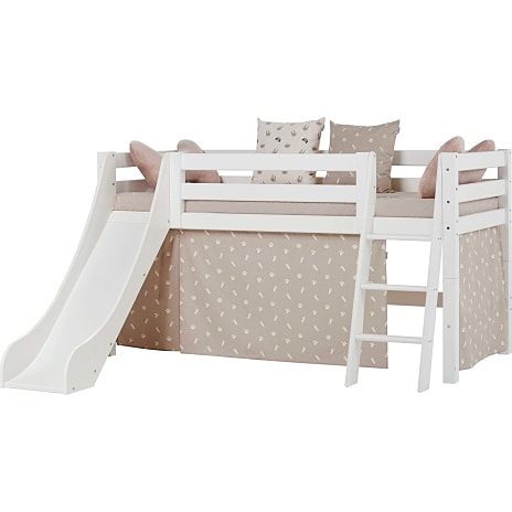 Hoppekids ECO Luxury halvhøj seng med rutsjebane og skrå stige 90x200 cm