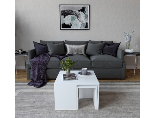 CONCEPT1 - Table basse Ensemble de ortanca blanc 60 x 60 x h36,8cm