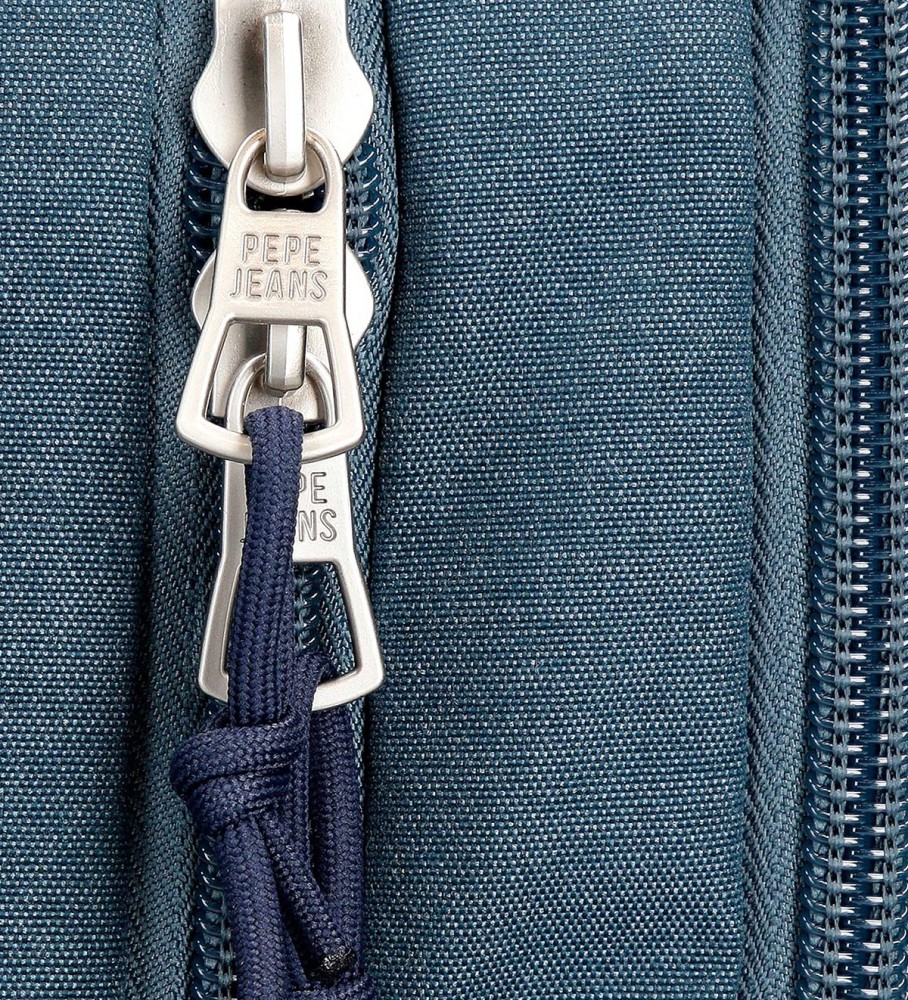 Mochila Pepe Jeans Kay de 40 cm com dois compartimentos, azul escuro.