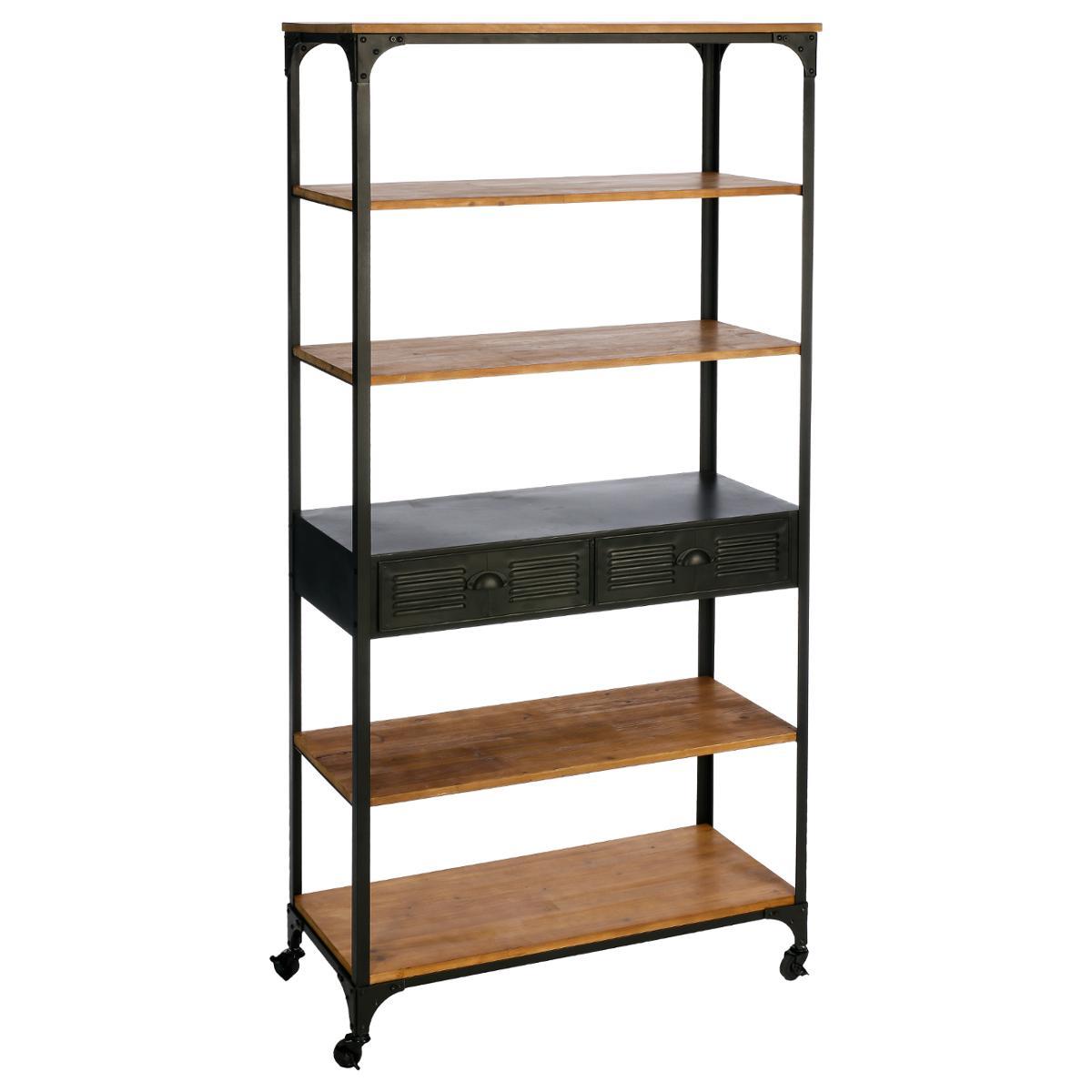 BIBLIOTHEQUE 4 ETAGERES 2 TIROIRS CIERNA