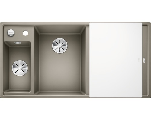 Blanco AXIA III 6 S spoelbak, 1000 x 510 mm, tartufo, zonder multifunctionele kom, 524660, 1 kom, met afdruiprek, kom links