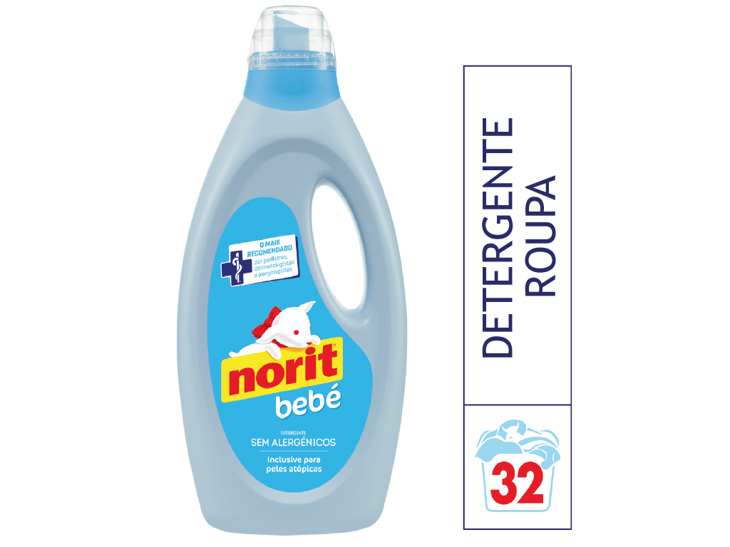 Detergente Máquina Roupa Bebé Norit 32 Doses