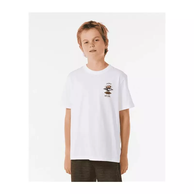 Teeshirt junior RIPCURL Search Icon Tee -Boy White