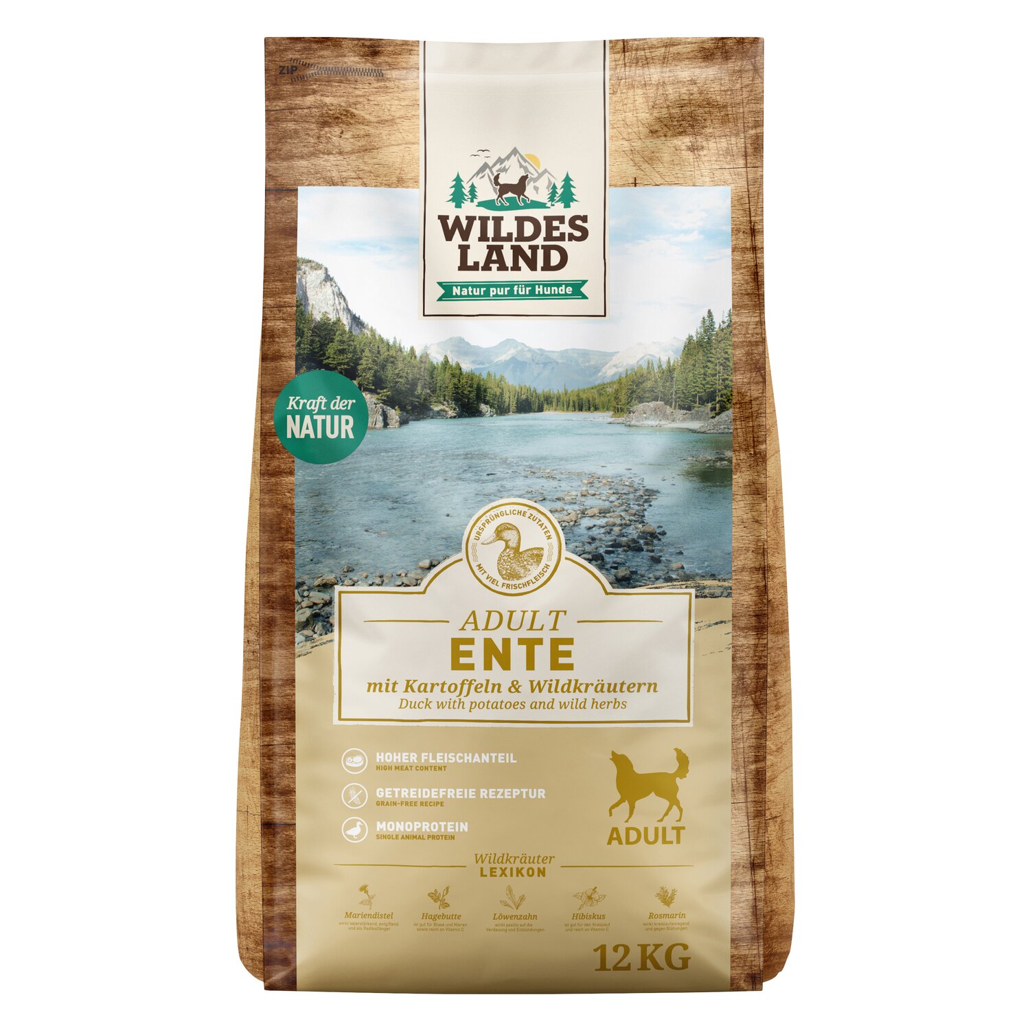 WILDES LAND Trockenfutter Classic Adult  - 1 kg - Ente