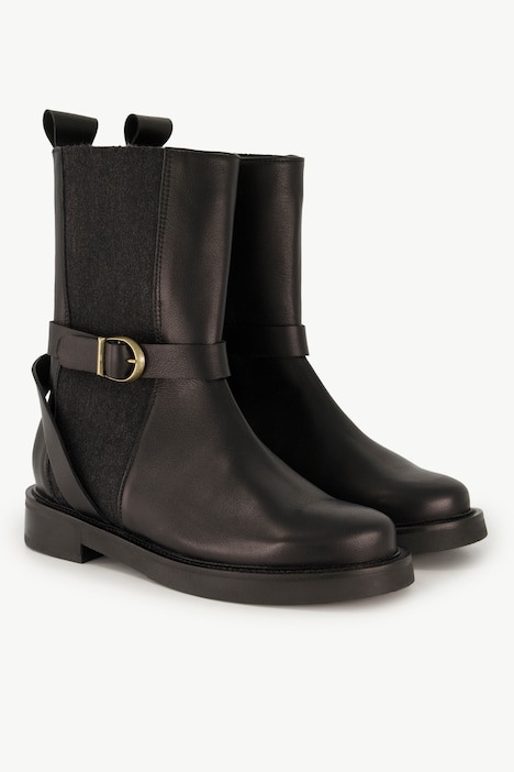 Leder-Stiefeletten, Elastikeinsatz, Wechselfußbett, Weite H