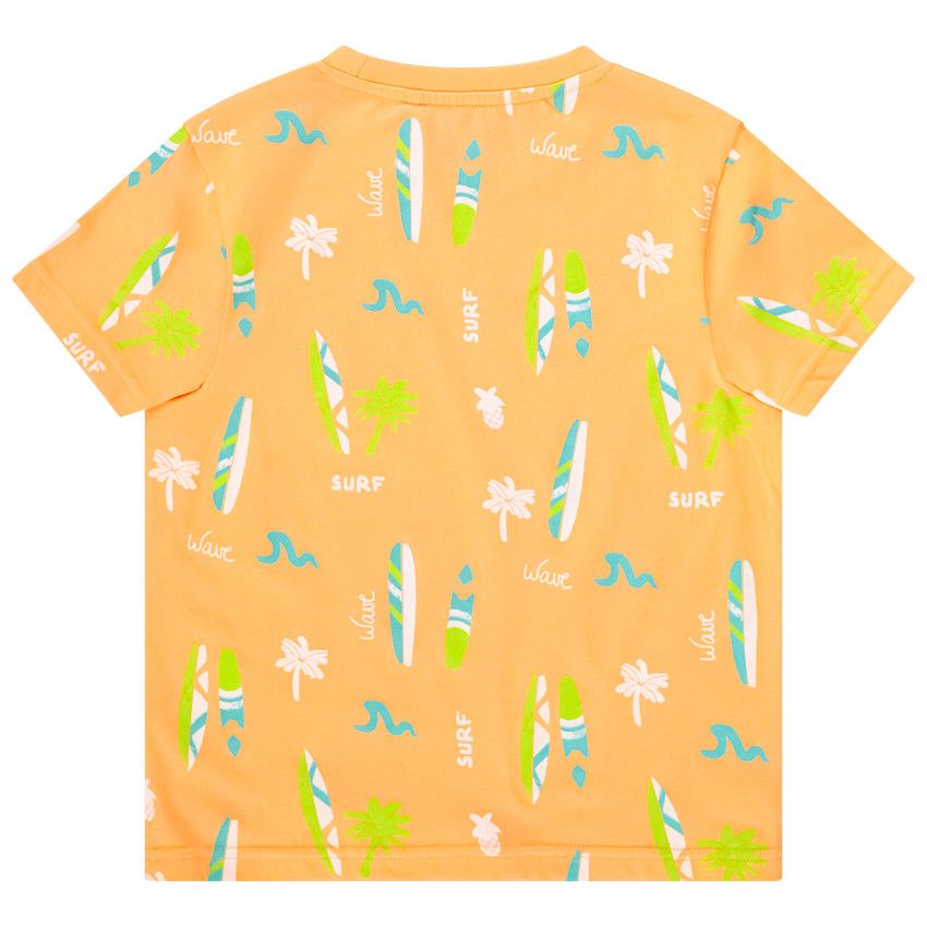 T-shirt manches courtes en jersey imprimé surf pour garçon - Multicolore