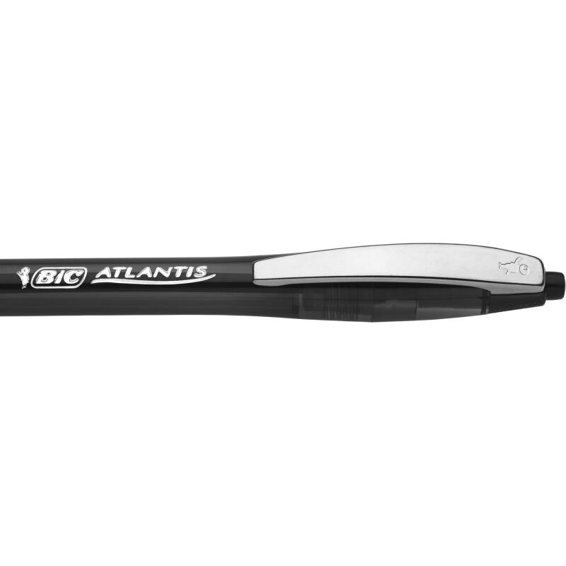 Stylo bille Bic Atlantis soft rétractable pointe 1 mm - écriture fine