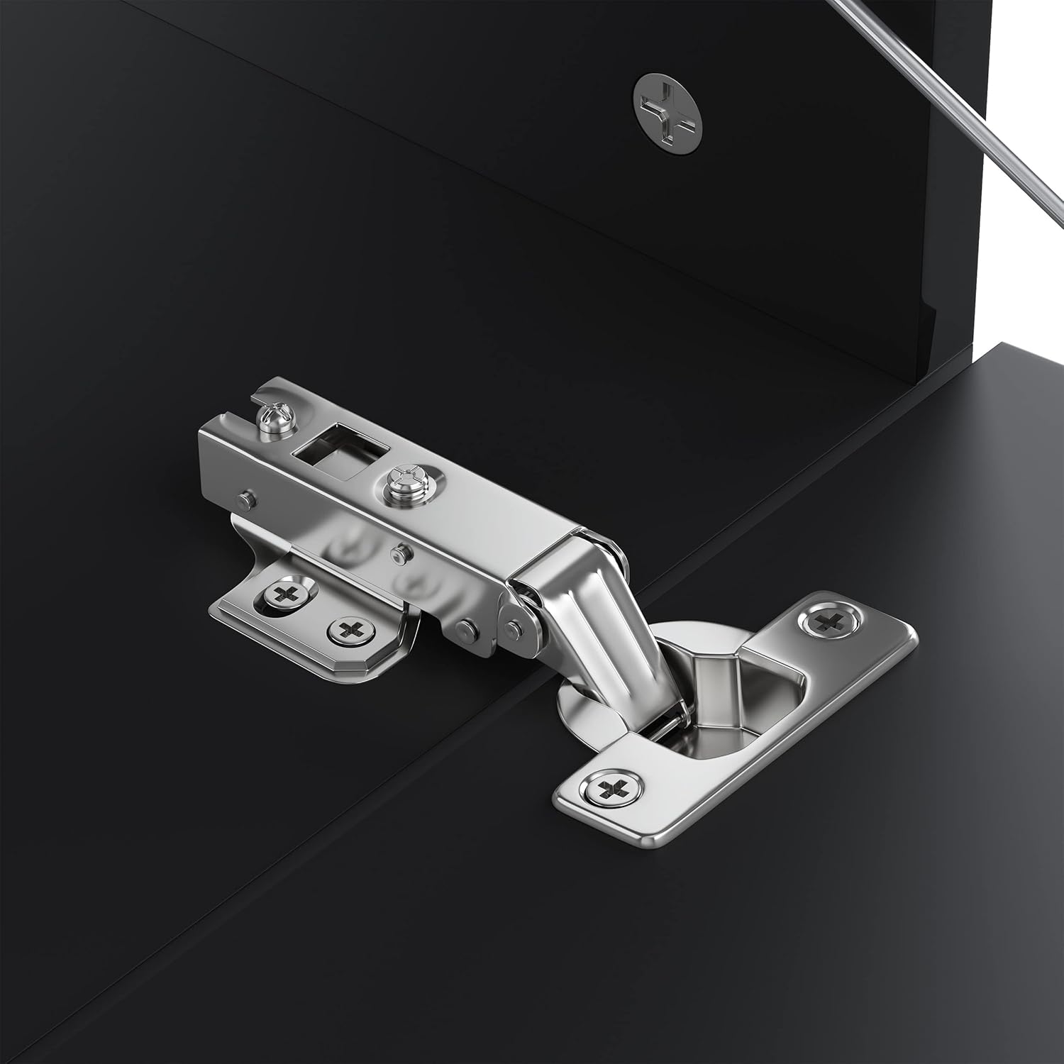 SONNI Lowboard Schwarz, TV Board Hochglanz, TV-Schrank, Fernsehtisch, TV-Regal mit LED Beleuchtung, 12 Farben, Klapptür, Griffloses Design, Zwei Montagemöglichkeiten, 140x35x30cm, GTV009B