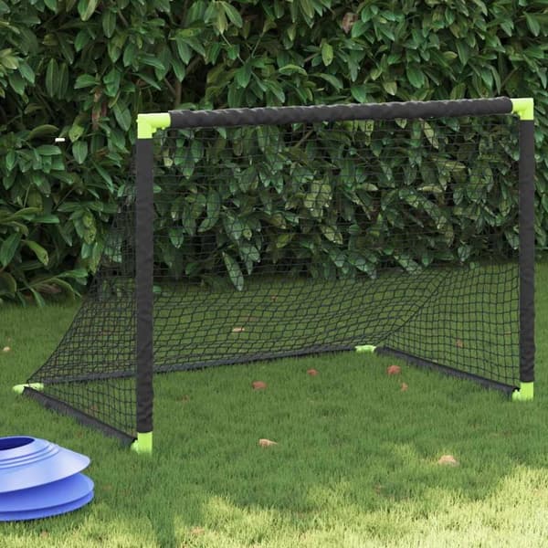 vidaXL Sammenleggbart fotballmål for barn svart 90x64x64 cm