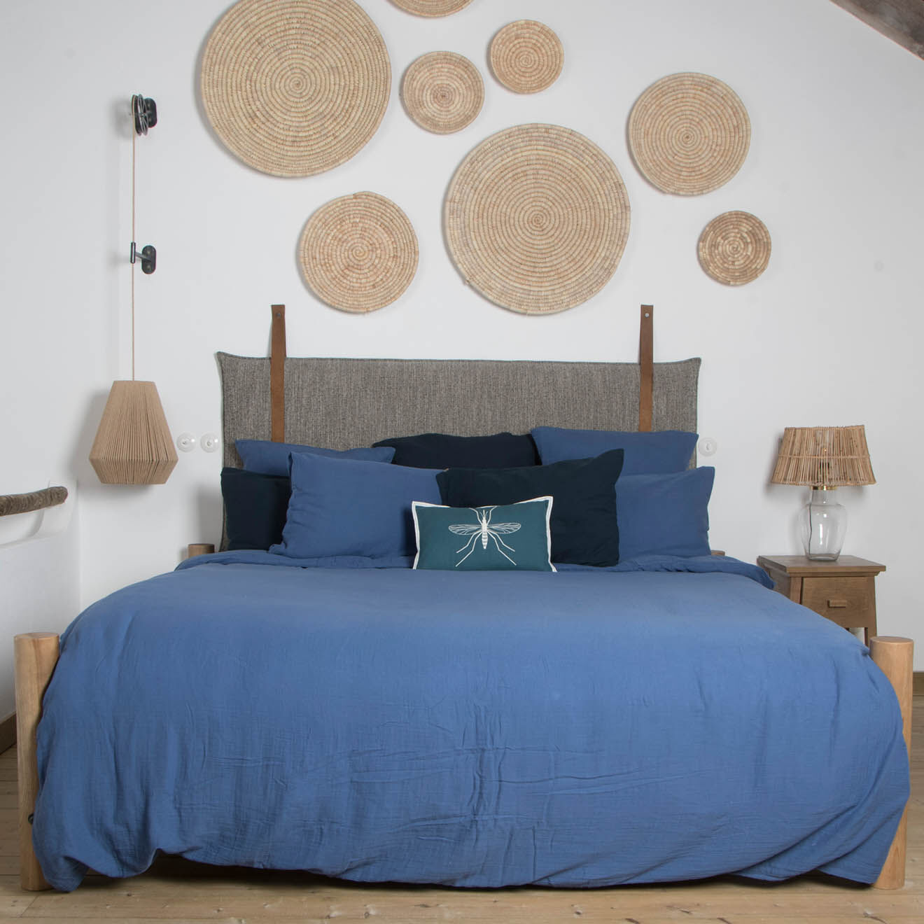 Febronie Home Housse de couette 100% Gaze de Coton Clara bleu jean