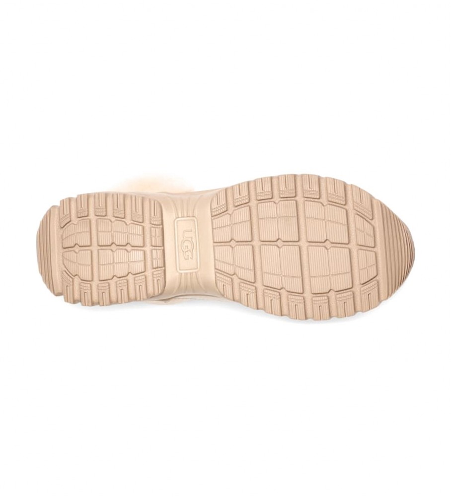 Botas UGG Yose Fluff, brancas e bege