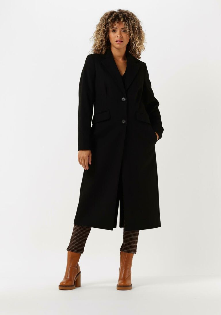 BEAUMONT zwarte beaumont mantel long blazer coat