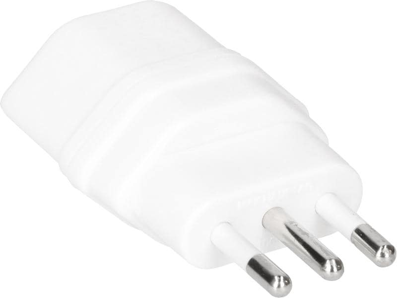 Max Hauri Reiseadapter Italien / Typ 13 3-polig Weisser Netzadapter