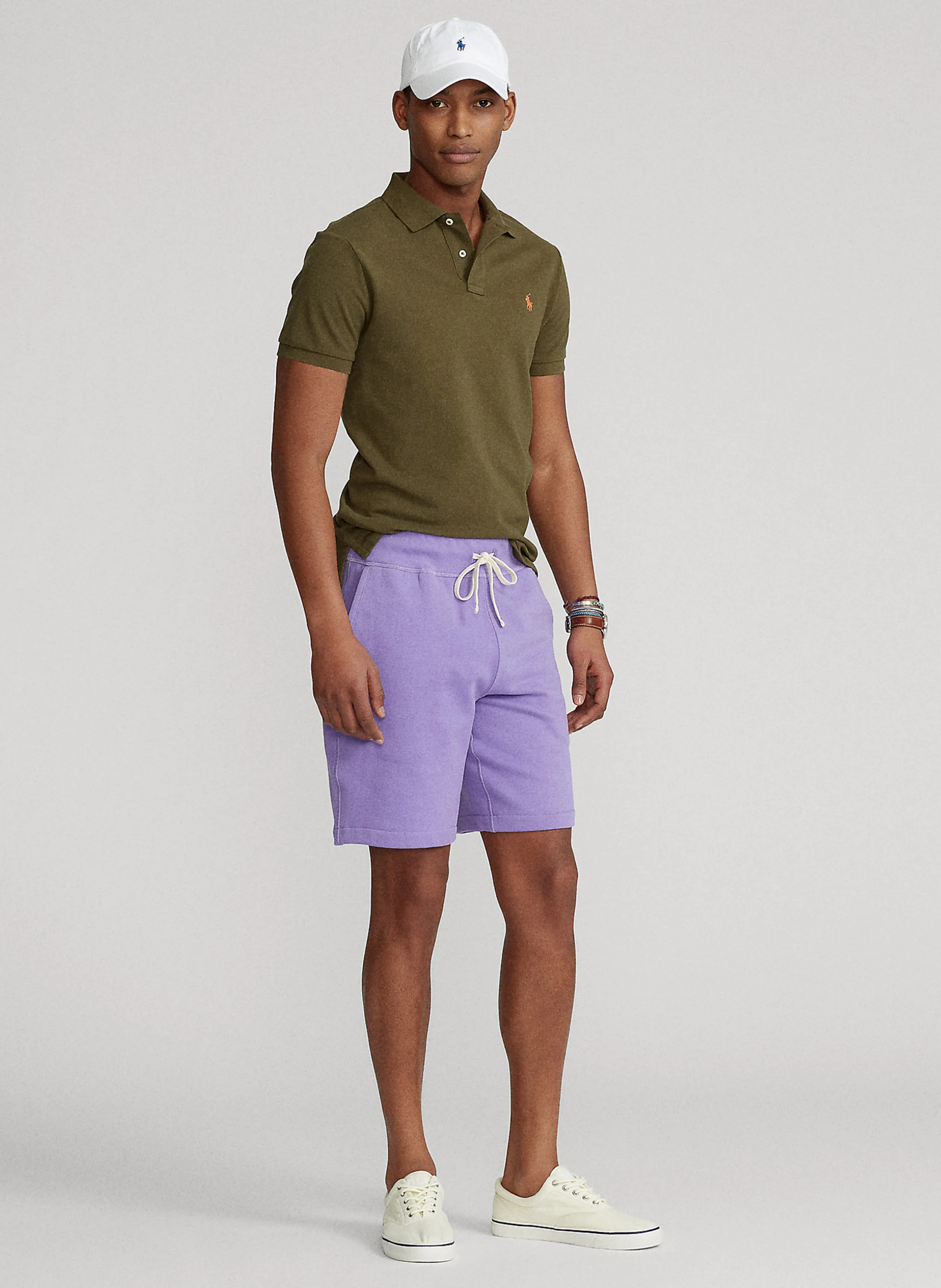 Polo slim-fit en coton piqué | Kaki