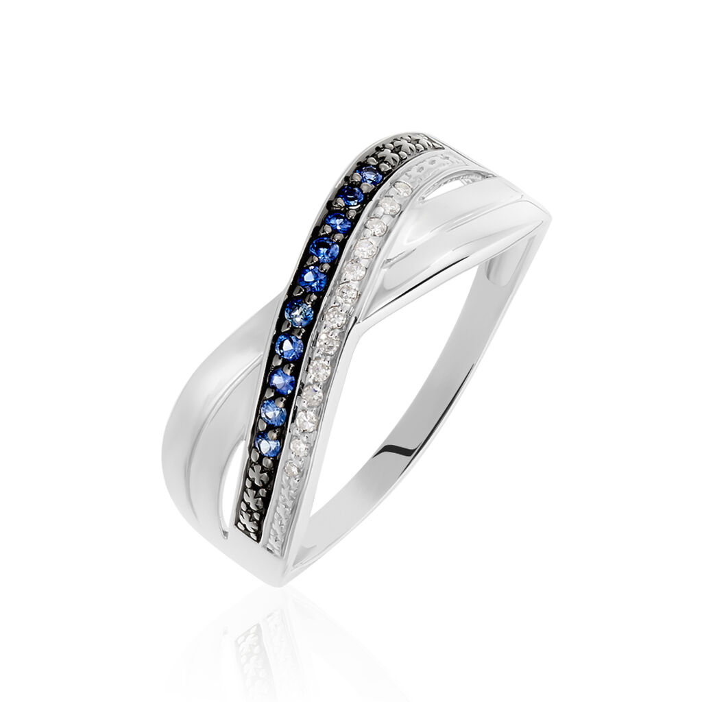 Bague Martika Or Blanc Saphir Diamant