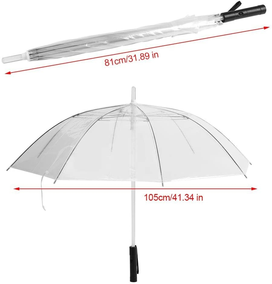 (Ø105cm) LED Regenschirm Fashion Schirm mit 7 Beleuchtungs Modi   Handschlaufe (Batteriebetrieben) - Transparent