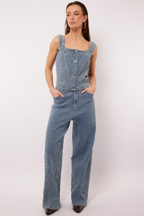 Fluresk blauwe dames jeans