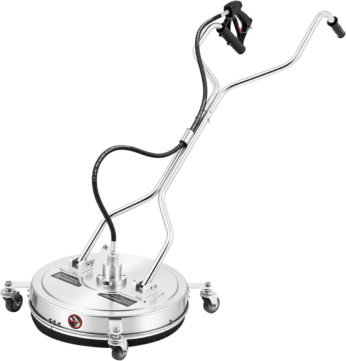 Profi Flächenreiniger 52cm Durchmesser, Max. 4500 PSI Edelstahl Reinigungsdüse mit 4 Rädern, 6.4mm Schnellanschluss für Terrasse, Pool, Gartenweg und Balkon