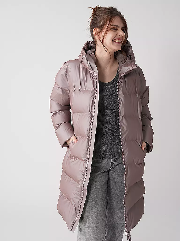 RAINS Steppmantel ALTA LONGER PUFFER JACKET rosa
