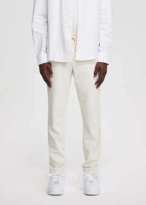 Pantalon met structuur off-white (CREME.L)