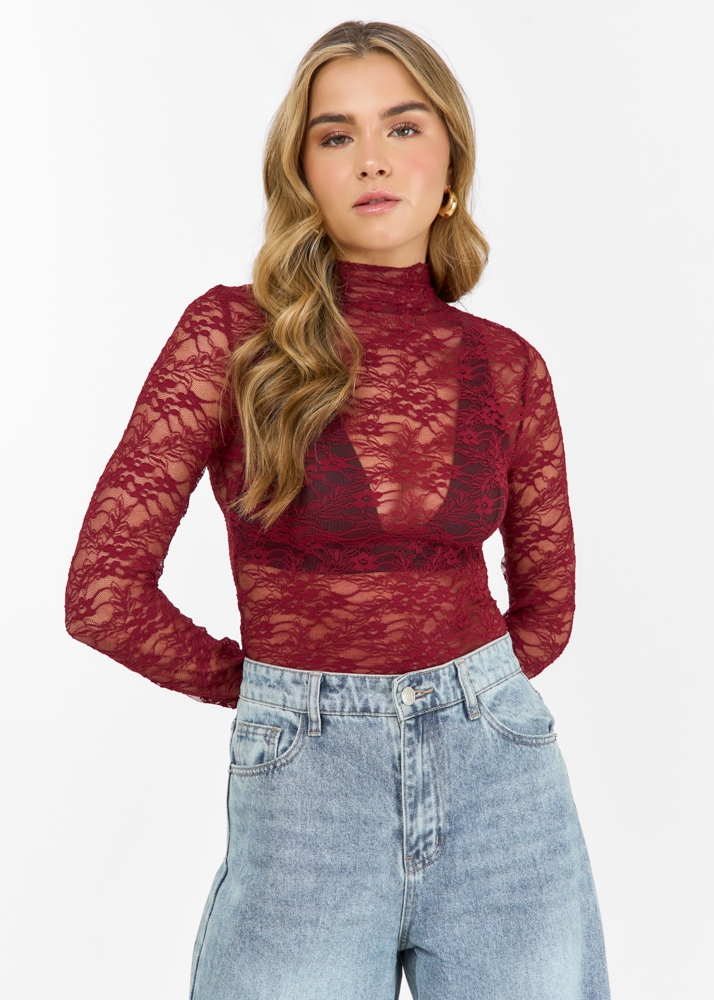 Iris top burgundy