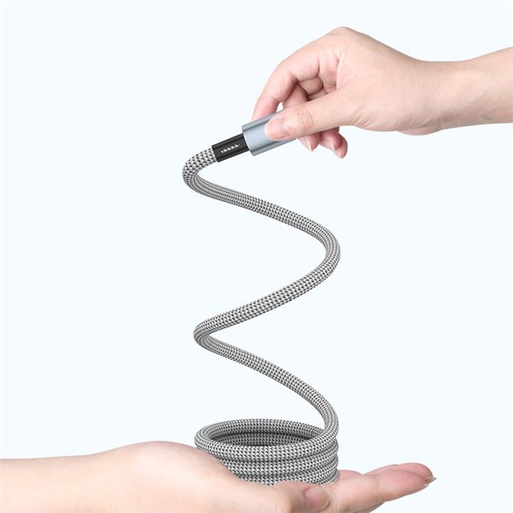 (1.5m) 100W USB C auf USB C Nylon Magnet Ladekabel Fast Charging Power Delivery Datenkabel - Schwarz / Grau