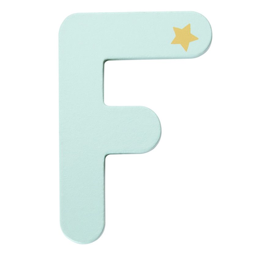 Lettre décorative en bois F - Vert