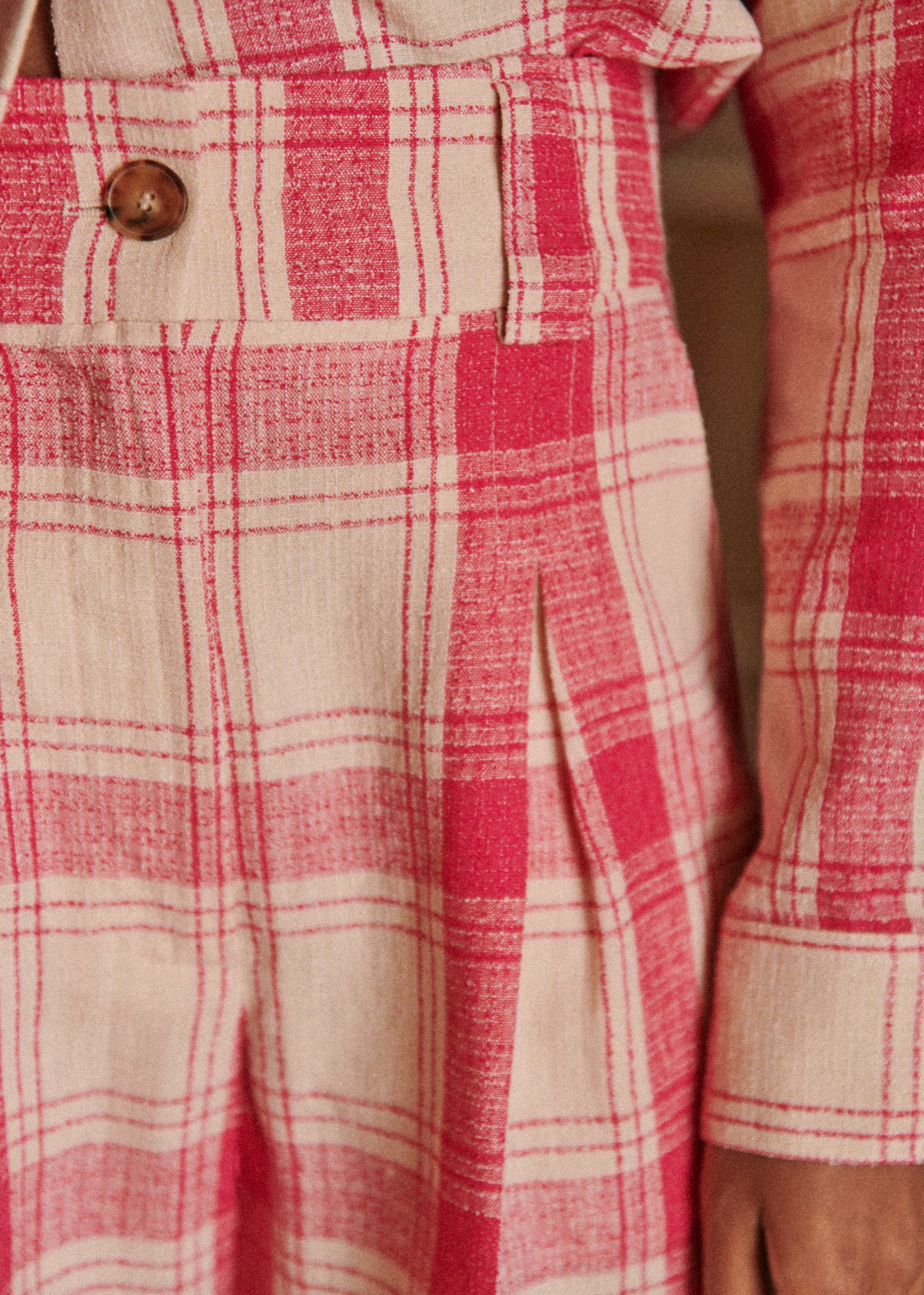 Pantalon Théophile - Maxi Vichy Écru Rose - E-SHOP/BAS Pantalons 5905589