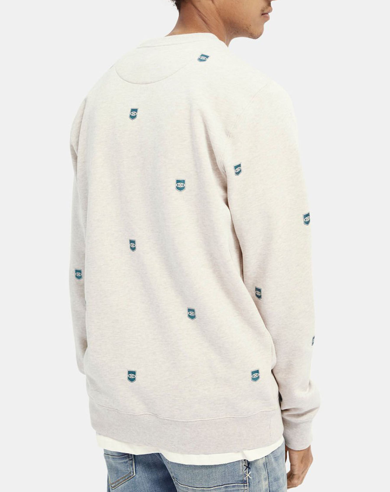 Scotch & Soda Sweat Allover imprimé  blanc/bleu
