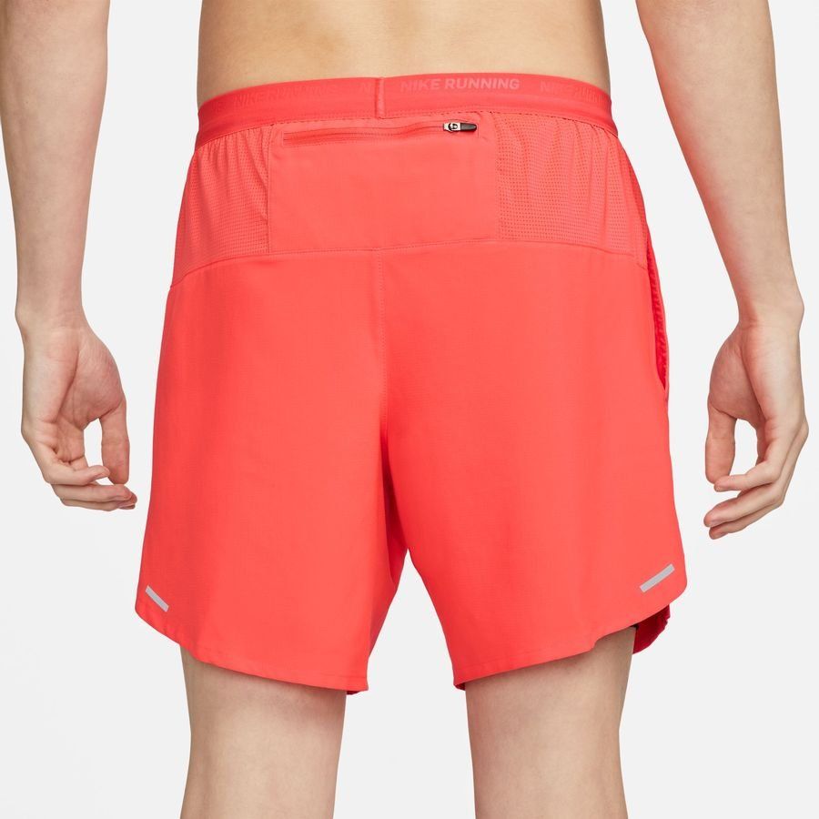 Nike Short Running Dri-FIT Stride 2 EN 1 - Rouge/Noir/Argenté