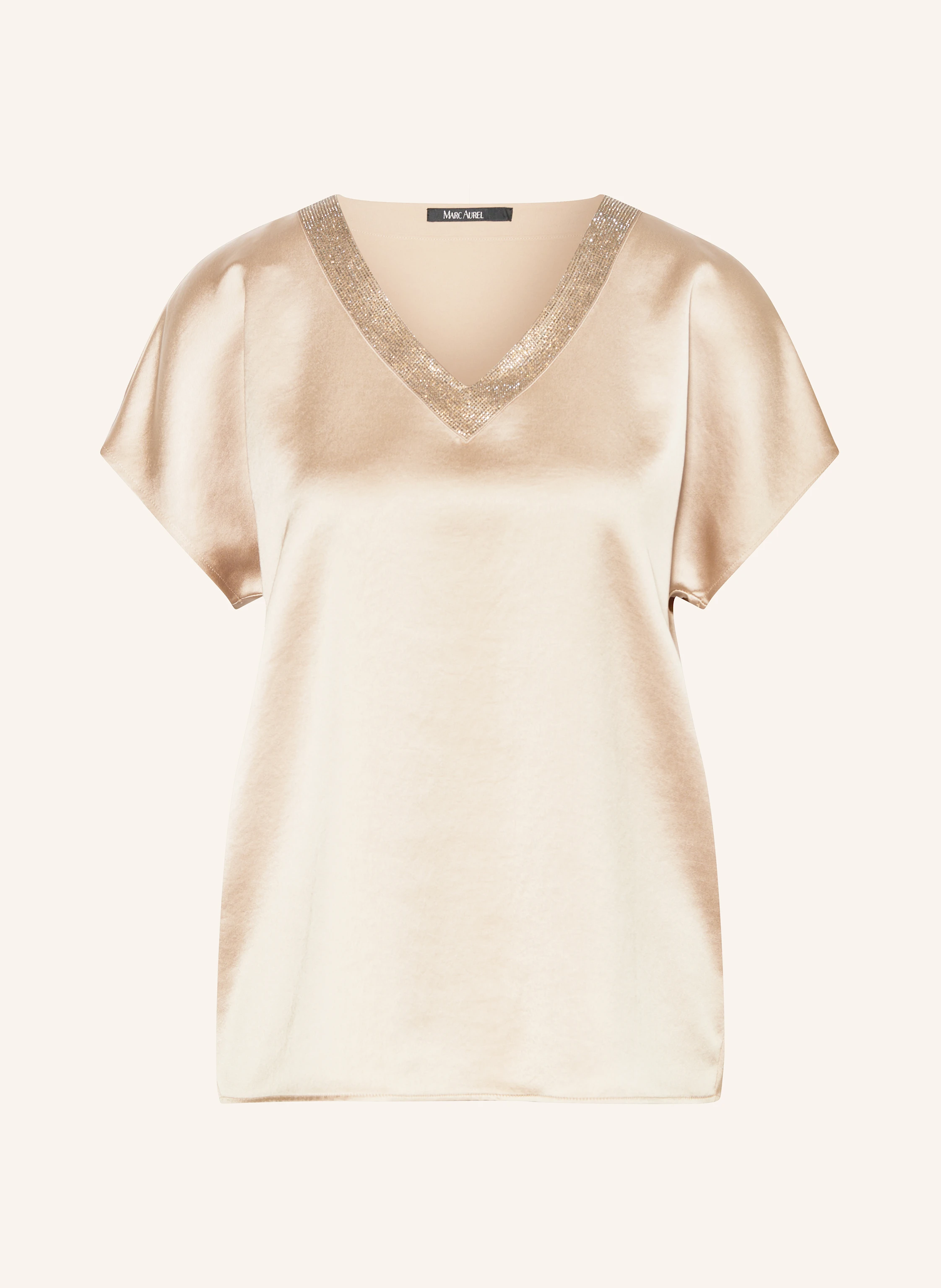 MARC AUREL Blusenshirt aus Satin mit Schmucksteinen
