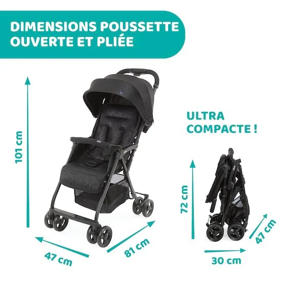 Poussette OHlala 3   Jet Black        de               Chicco