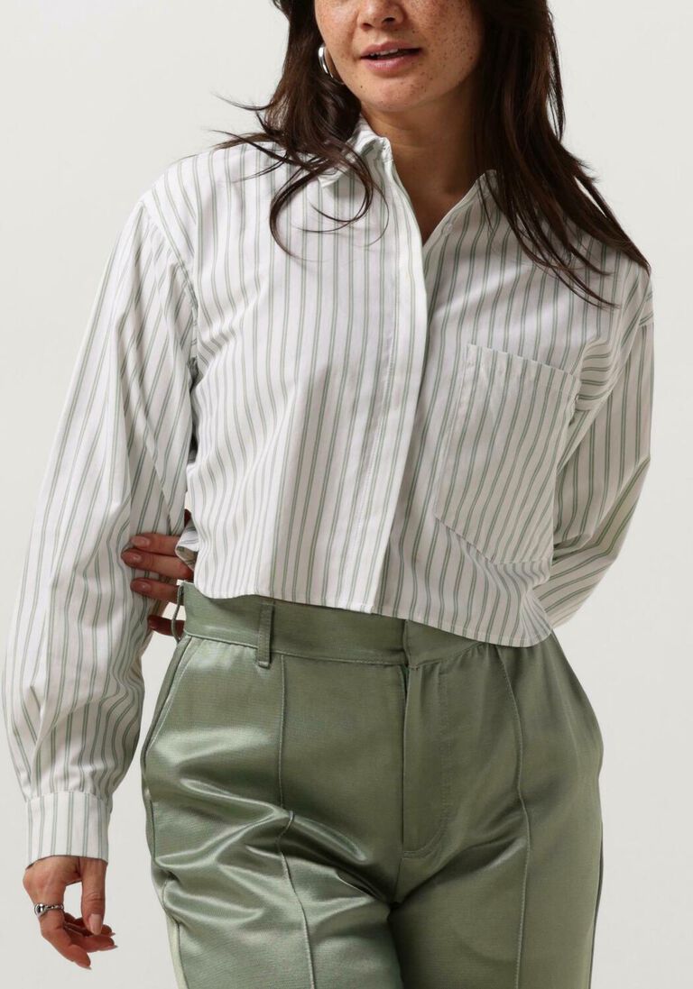 COLOURFUL REBEL witte colourful rebel blouse aliya striped cropped  blouse