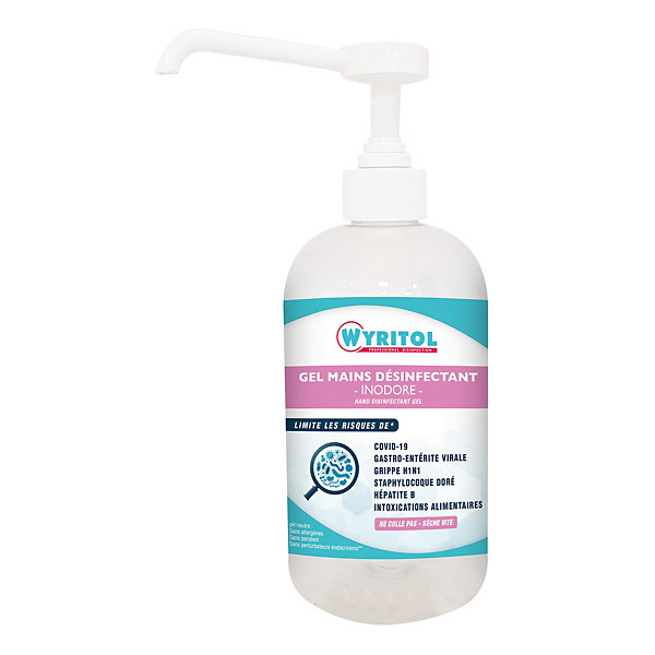 Gel hydroalcoolique Wyritol, flacon de 500 ml