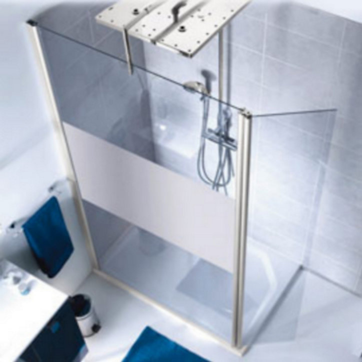 Paroi de douche avec volet pivotant l.120 + 35 cm, verre dépoli, Schulte MasterClass