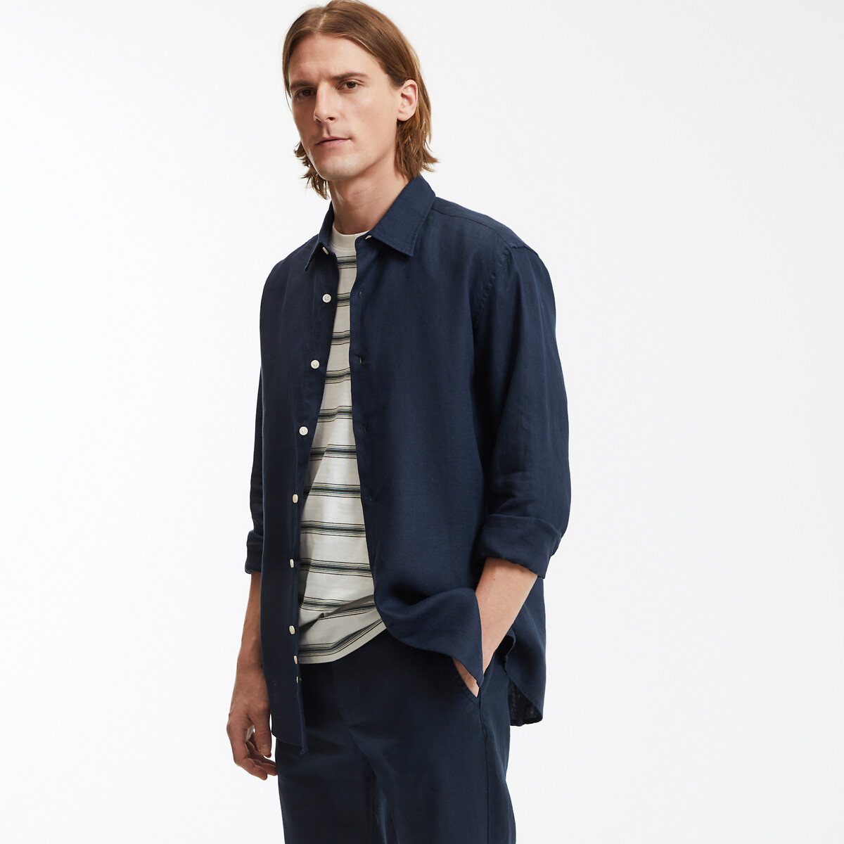 COLEÇÕES LA REDOUTE<br>Camisa reta de linho, Signature, CARL