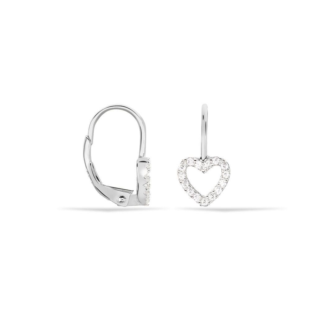 Boucles D'oreilles Pendantes Elisene Argent Blanc Oxyde De Zirconium