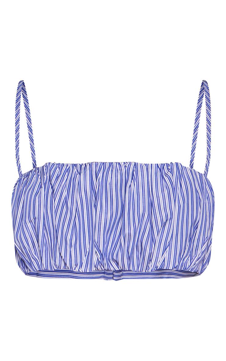 Bleu Marine Ensemble Bralette Coordonné À Fines Rayures Tall