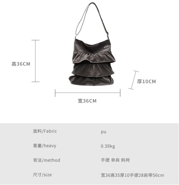 Skyglow - Effen Tote Bag met ruches