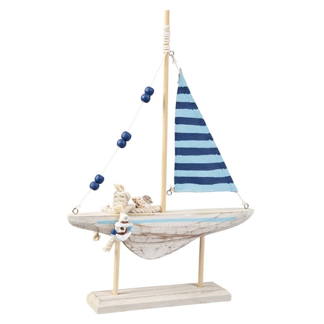 Standdeko - Boot - aus Holz - ca. 23 x 4,5 x 35 cm
