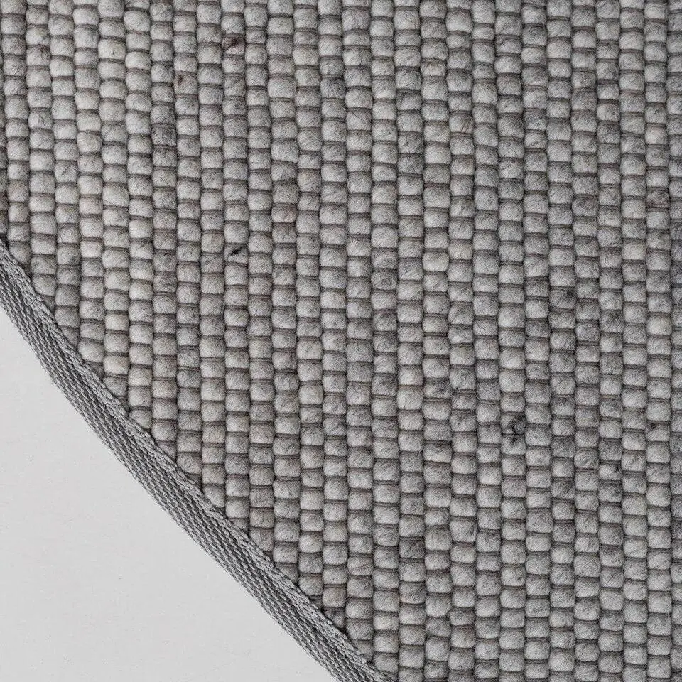 Interieur05 Wollen Vloerkleed Rond Lichtgrijs Vik - 200 x 200 cm