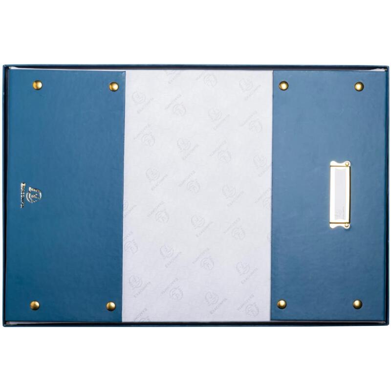 Boîte de rangement à plat carton 33x50x16cm Néo Déco - Bleu de France